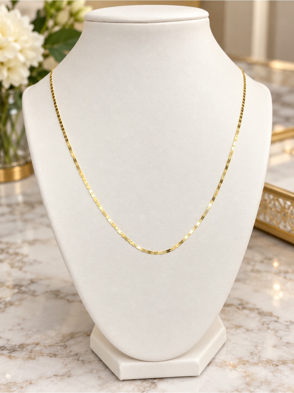 New 925 Sterling Silver Gold Over Valentino Link Necklace 20” Italy